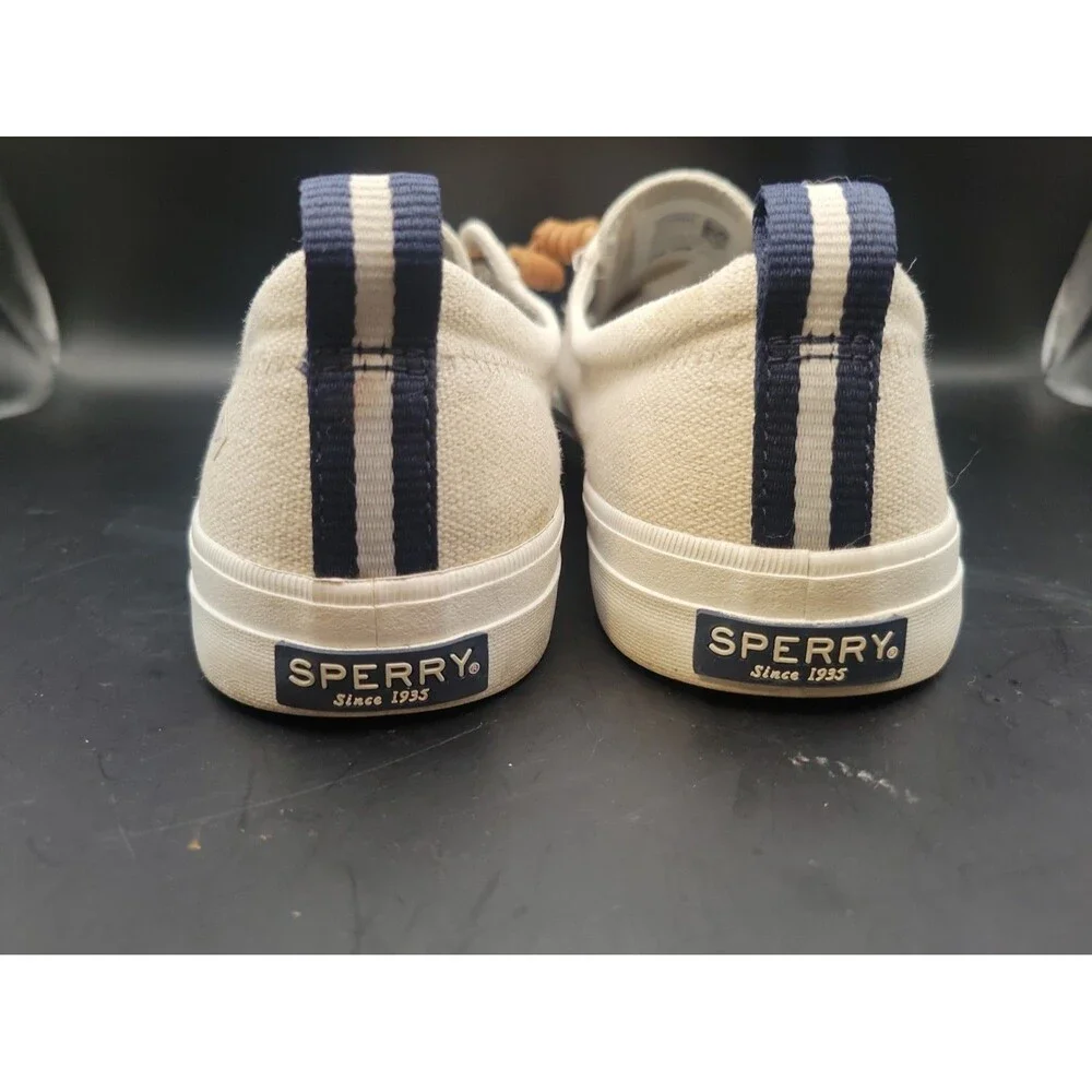 Sperry Top Sider Crest Vibe Womens Oat Beige Tan Boat Slip On Shoes Size 8.5